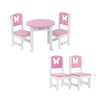 Emily Rose 18 Inch Doll Dining Table and 2 Chairs Set - Pink Butterfly Collection - Compatible with American Girl, Our Generation, My Life As & Adora