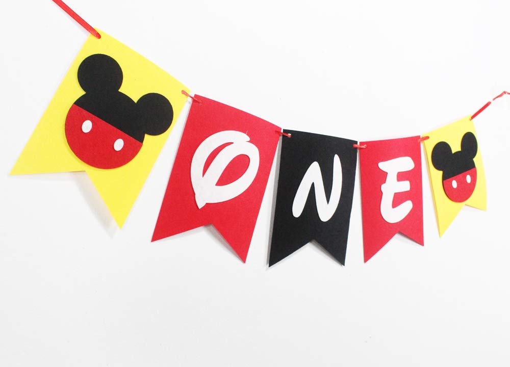 Hongkai Inspired 1st Birthday Banner Decorations, Handmade ONE Banner, Highchair Banner Red Black Yellow Party Decoration baby First Birthday
