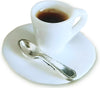 1:12 Scale Miniature Coffee Cup with Spoon and Plate - 1 Set Dollhouse Scene Accessory for DIY Summer Table Setting, Desktop Display, Realistic Resin