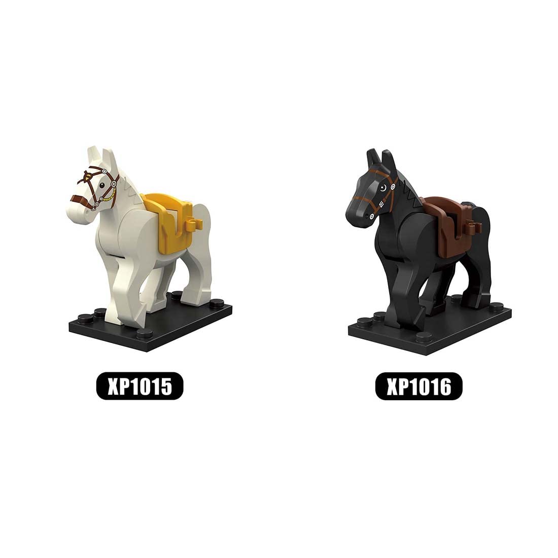 TopBrixx Custom War Horse Set, 10 Pcs Custom Horse Set for Minifigures, Compatible with Lego