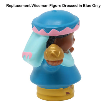 Fisher-Price Replacement Part for Collectible Little People Christmas Nativity Playset 77620 - Replacement Wiseman Figure Dressed in Blue Carrying a