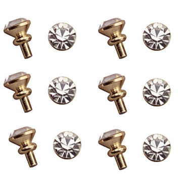 Dolls House Miniature Door Drawer Furniture 6 Crystal & Brass Handles Knobs