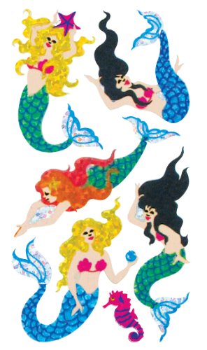 Jillson Roberts Prismatic Stickers, Mermaids, Bulk Continuous Roll (BS7316)