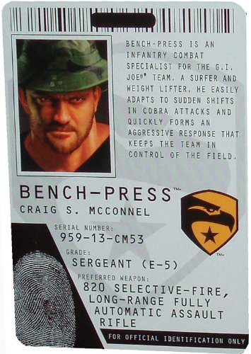 GI Joe Movie Series "The Rise of Cobra" Exclusive 4 Inch Tall Action Figure - Infantry Combat Specialist Bench-Press with Backpack, Booney Hat