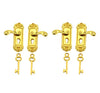 2 Pair Gold Left and Right Handles 1/12 Miniature Door Handle Dollhouse Decoration Accessories