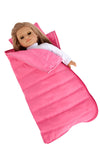 DreamWorld Collections Slumber Party - Pink Sleeping Bag with a Pillow - Fits 18 Inch Doll, 18 Inch Doll Accessories (Doll Not Included)
