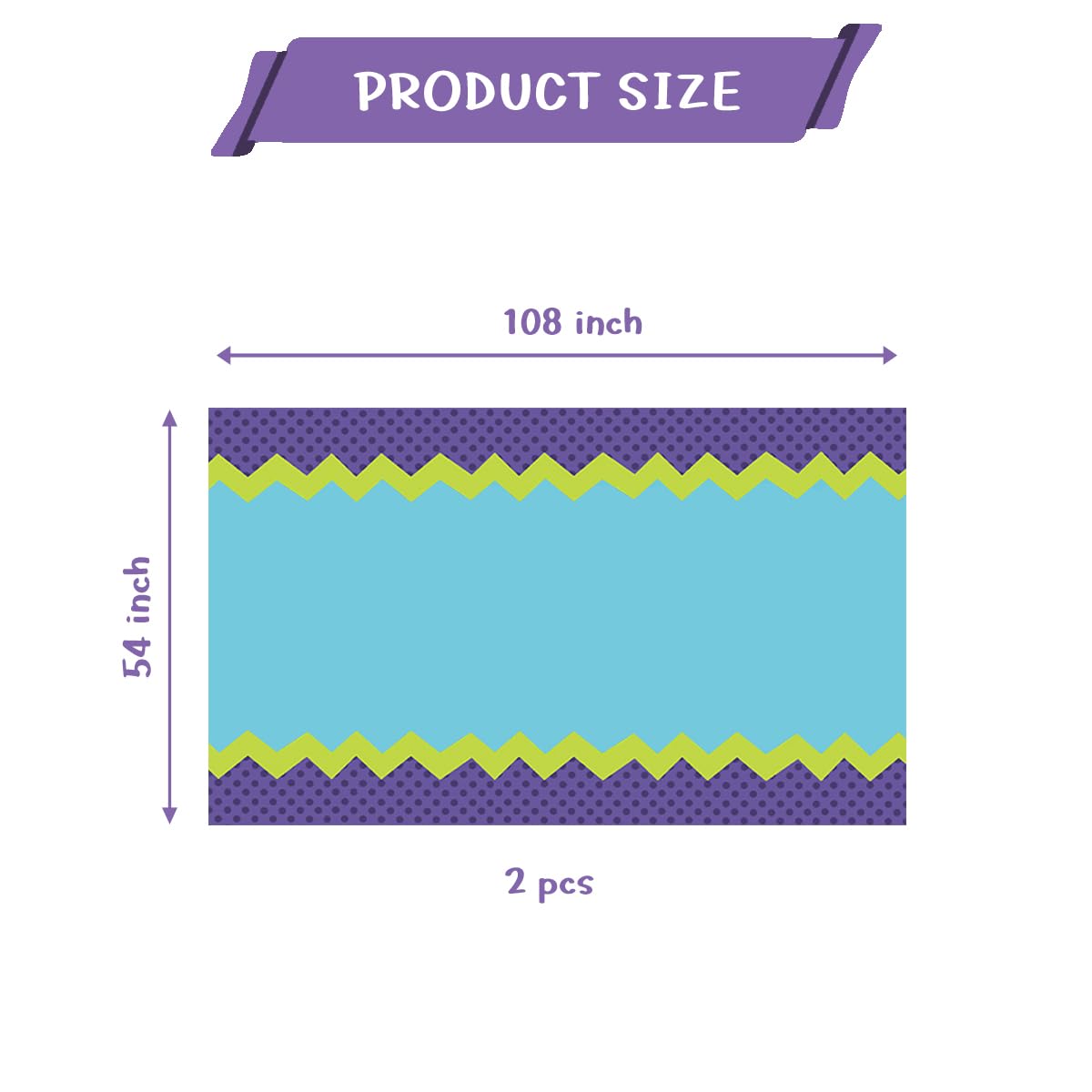 YTHKJS 2Pcs Monster Birthday Party Tablecloth|108 x 54 Inch| Monster Theme Birthday Party Supplies