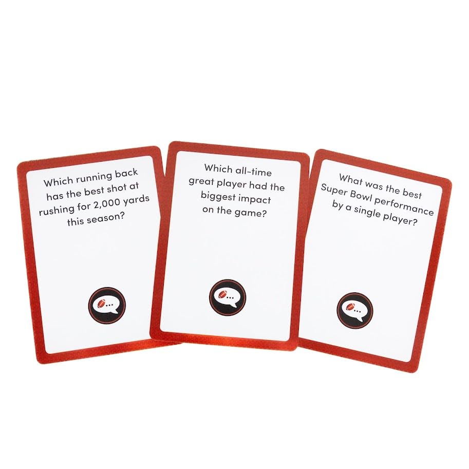 Plearn Pieces Drink Talk Trivia - 3-in-1 Football Card Game for Fans | Tailgate, Pregame & Party Game with Drinking Prompts, Hot Take Debates