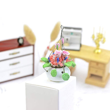 Dollhouse Decoration Plant Pots Miniature Green Potted Bonsai Models Decor,1:12 Miniature Plant