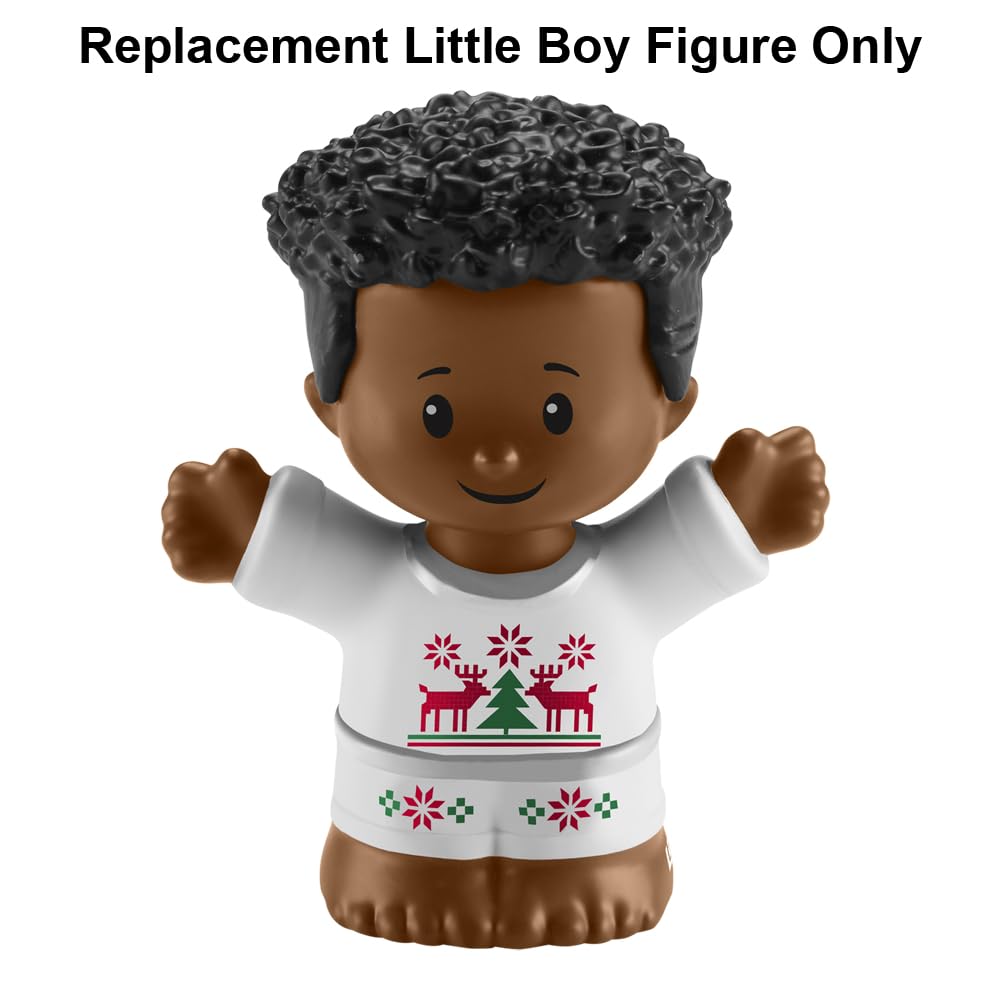 Fisher-Price Replacement Part Little-People Advent Calendar Christmas Playset - HGP72 ~ Replacement African-American Little Boy Figure Wearing White