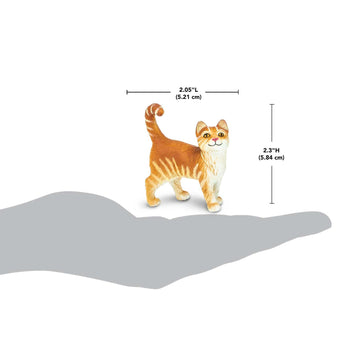 Safari Ltd. Tabby Cat Figurine - Detailed 2" Plastic Model Figure - Fun Educational Play Toy for Boys, Girls & Kids Ages 1+