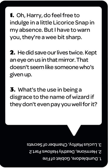 Who Says? Card Game Harry Potter Edition Ages 10 & Up
