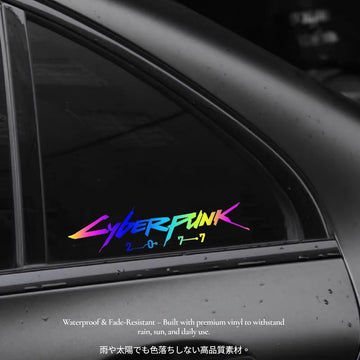 Cyberpunk Vinyl Sticker Cyberpunk car Decal Cyberpunk car Sticker Water Proof Cyberpunk Sticker Reflective for car for Laptop (Rainbow)
