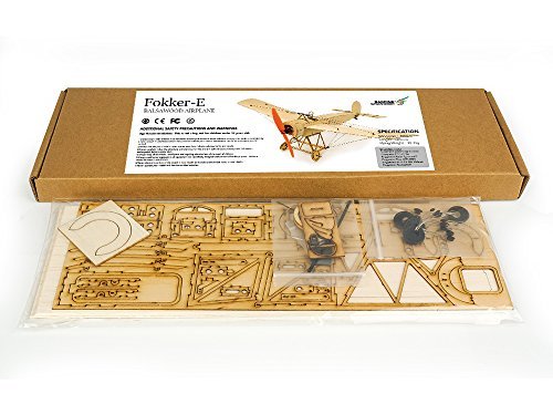 Dancing Wings Hobby 378mm Micro Balsa Wood Laser Cut Airplane Fokker Eindecker Need to Build (K0801)