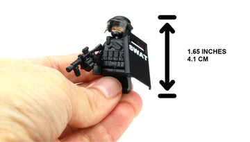 Battle Brick 1.6 Inches Tall SWAT Police Officer Heavy Riot Control Custom Minifigure | Packaged in the USA | Genuine Military Minifig | Great Gift