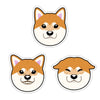 Shiba Inu Expression Die-cut Sticker Set (3 Cute Shibaken Stickers) Waterproof/Weatherproof Sticker Dog Sticker, Ideal for cars, motorcycles, bikes