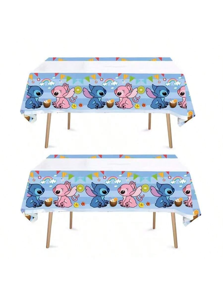 DXRZYS 2 Pcs Pink and Blue Birthday Party Tablecloth Table Cover,Birthday Supplies Decorations (70'' x 42'') (Blue White)