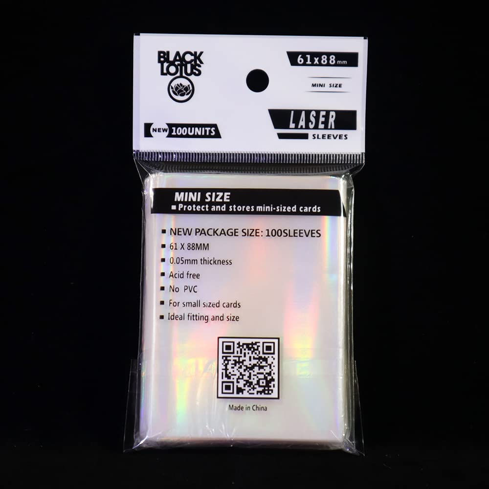 Black Lotus 100PCS Rainbow Foil Transparent Laser Clear Sleeves Idol Photo Cards Holographic Protector Trading Cards Shield Cover 61x88mm