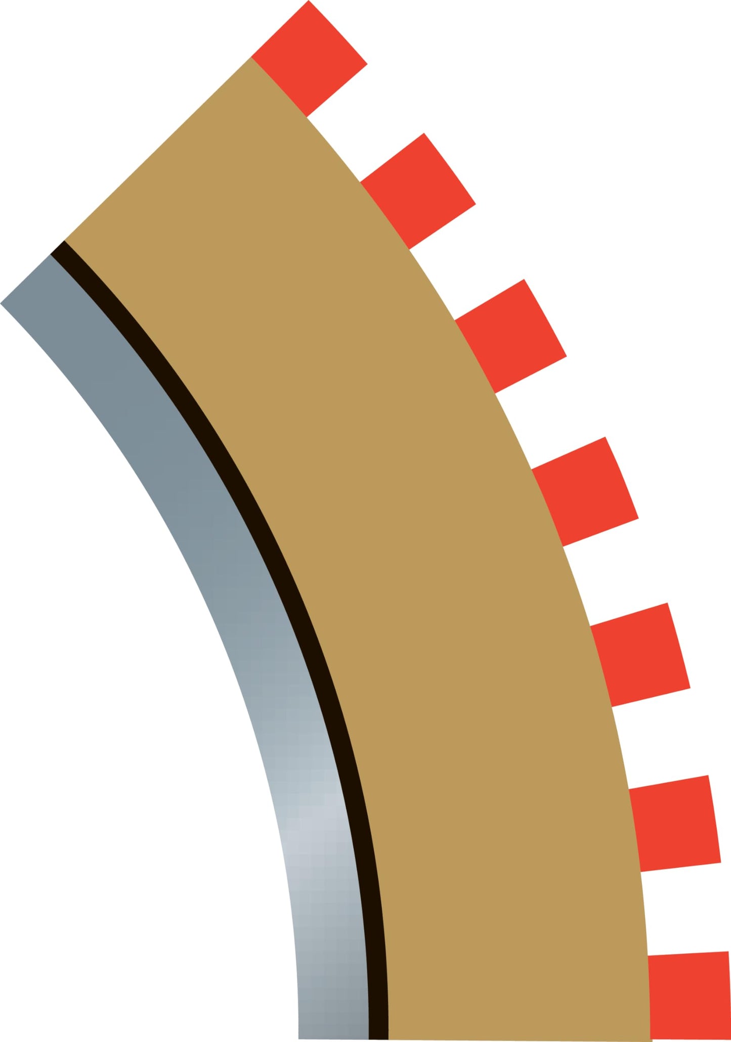 Scalextric C8225 Borders Tan Inner Radius - 45 Degrees