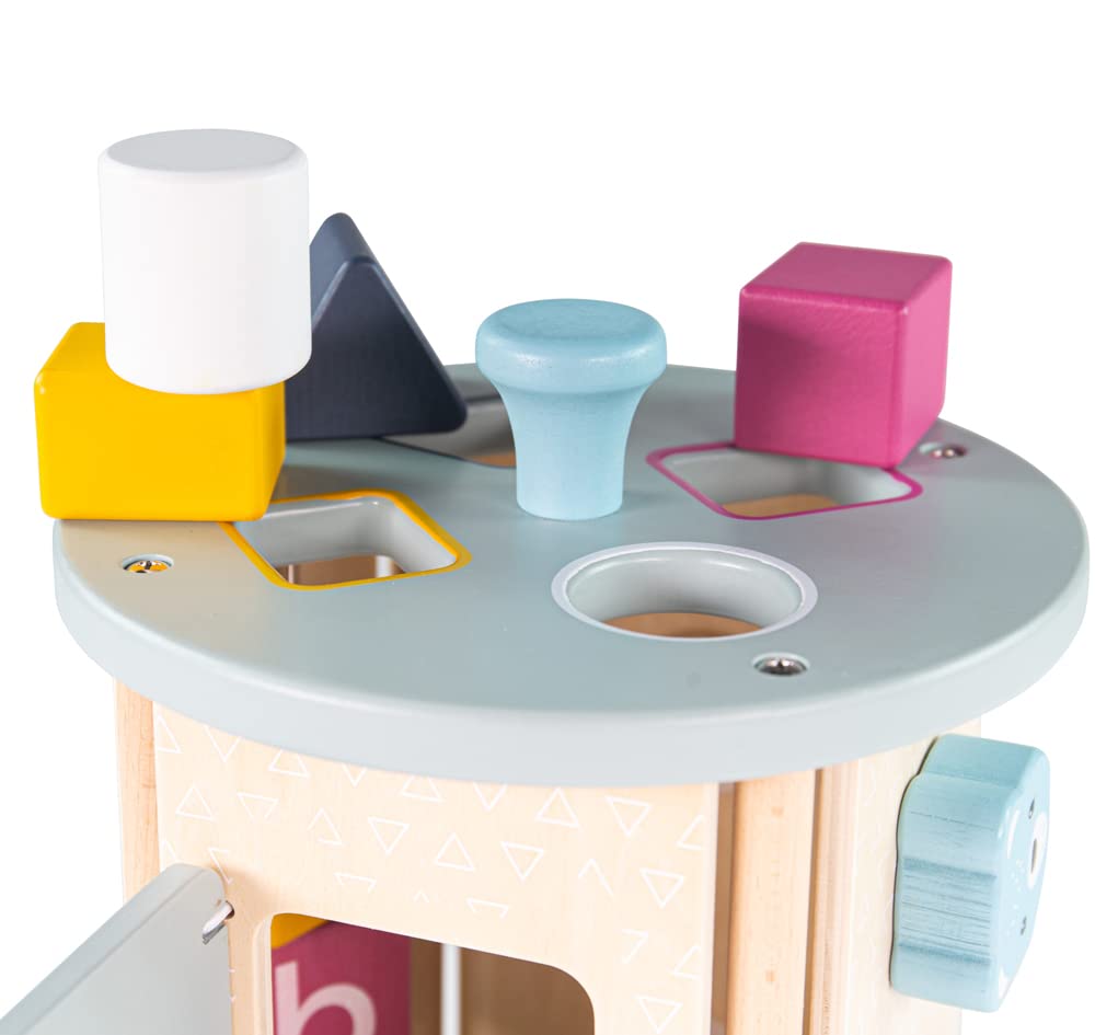 Bigjigs Toys, FSC® Certified Rolling Activity Centre, Wooden Toys, Baby Activity Centres, Wooden Shape Sorter, Toddler Toys, Baby Toys, Baby Wooden