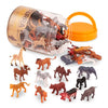 Terra by Battat - 60 Pieces Wild Creatures Tube - Realistic Mini Animal Figurines - Lion, Hippo, Tiger, Bear & More Safari Animals - Educational Toys