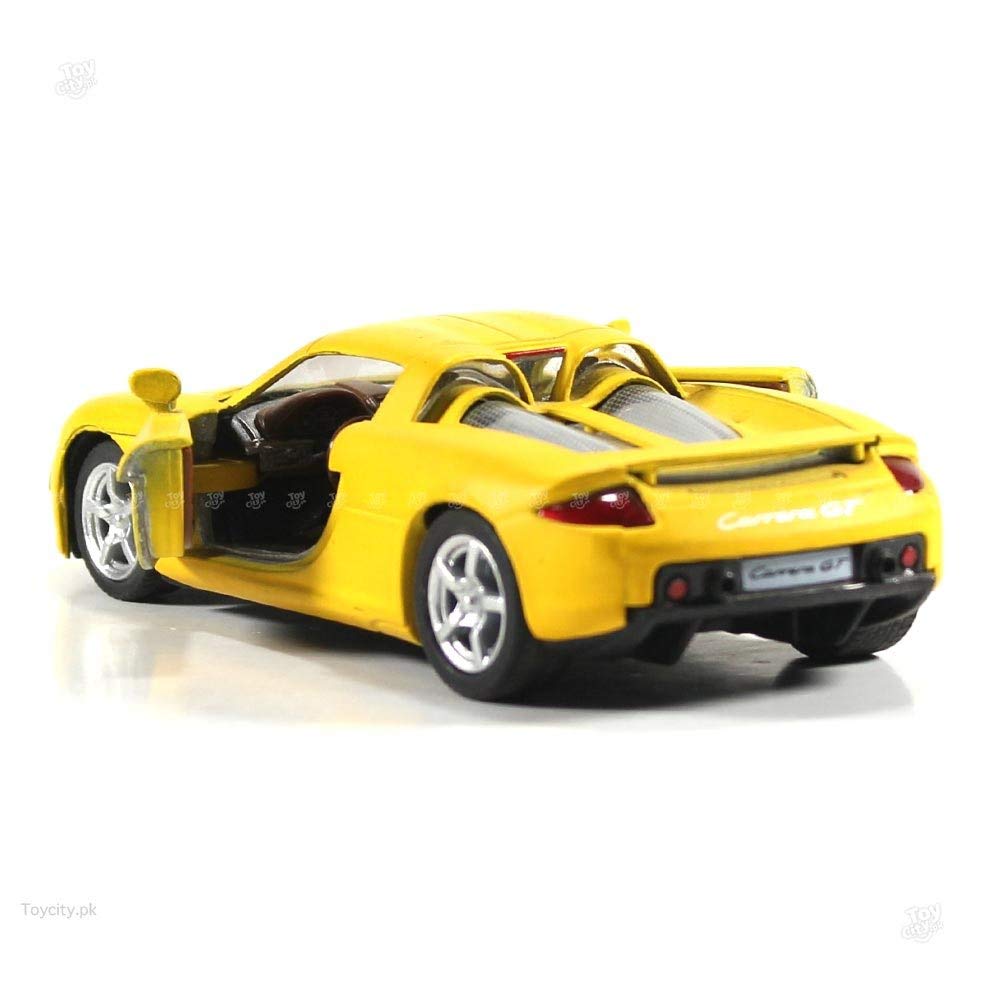 KiNSMART - Porsche Carrera GT 1:36 Scale 5" Die Cast Metal Model Toy Super Sports Car (Yellow)