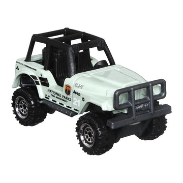 Matchbox Hitch & Haul Die-cast Vehicle Playset - Boating Bear Adventure ~ 6 Piece Set ~ Car CJ7 ~ Includes Trailer Trawler with Boat, Hiker, Bear