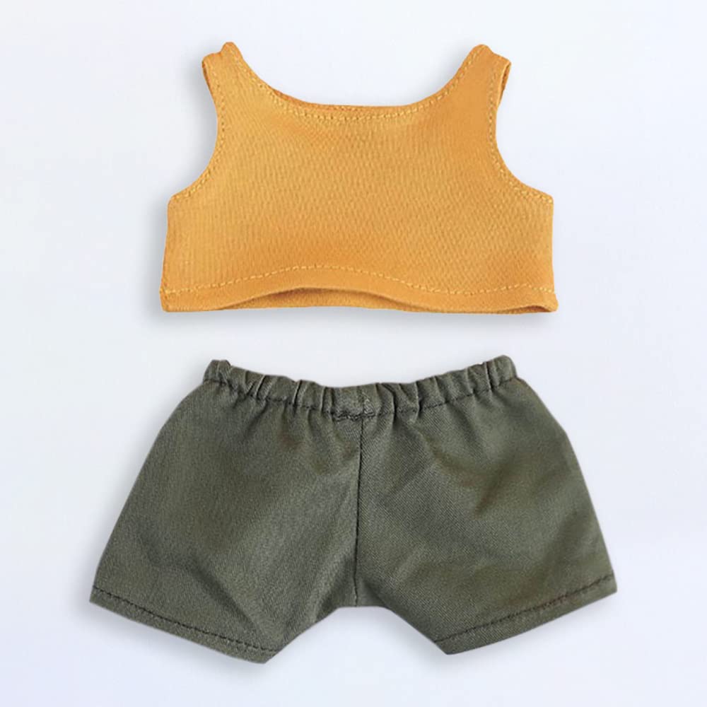 niannyyhouse 20cm Plush Doll Clothes Yellow Vest Green Pants Stuffed Kpop Doll Clothing (Yellow)