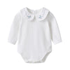 Auro Mesa Baby Girls Bodysuit Peter Pan Doll Collar Super Soft Cotton Romper One-Piece Outfit 0-24 Months
