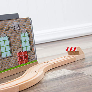 ORBRIUM 8 Piece Wooden Train Track End Bumper Buffer Stop Wooden Train Tracks Accessories Set Compatible with Thomas the Tank Engine, Brio, IKEA
