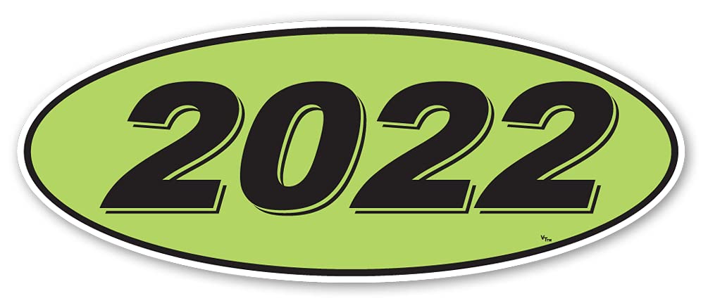 Oval Model Year Window Stickers (Black Numbers on Green) (12 per Pack) (2022)