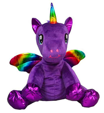 Stuffems Toy Shop Make Your Own Stuffed Animal Cuddly Soft Cuddly Luna the Purple Winged Unicorn Kit 16"- No Sew - Kit with Cute Backpack!