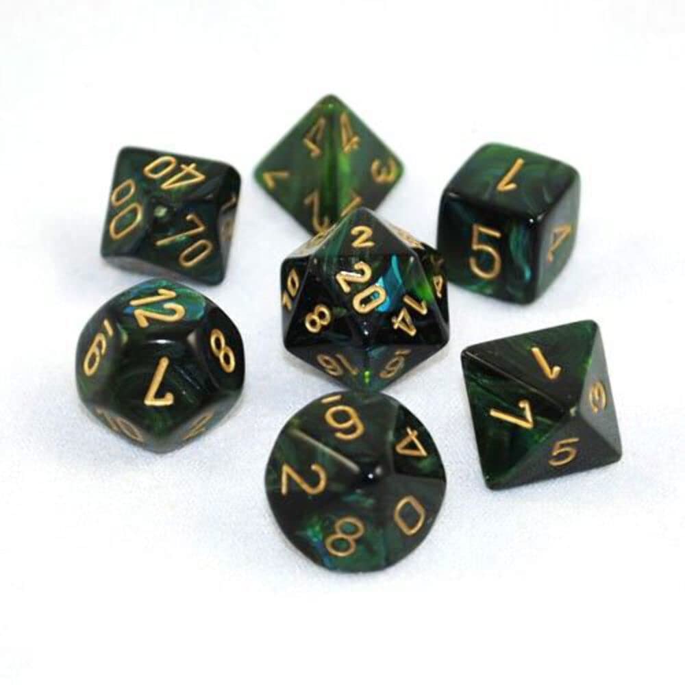 Scarab Jade Gold 7 Die Set Polyhedral