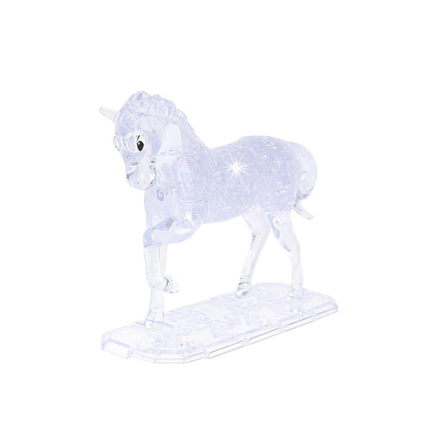 BTYYIHEX 3D Crystal Horse Puzzle, Crystal Puzzle Brainteasers for Puzzlers Ages 16 and Up, 100PCS(Transparent-Horse)