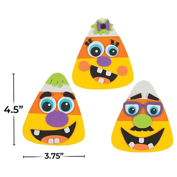 Fun Express Goofy Face Candy Corn Halloween Craft Kit - DIY Fall Crafts for Kids - Create 12 Colorful Candy Corn Faces - Fun Halloween Party Craft