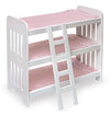 Badger Basket Triple Doll Bunk Bed with Ladder and Bedding for 20-Inch Dolls - Pink Gingham Design with Personalization Kit
