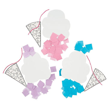 Fun Express Cotton Candy Tissue Paper Craft Kit - Fun DIY Crafting for Kids & Adults - Create Tissue Paper Decorations Party Favors Gifts - Birthday