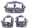 EatingBiting 1:12 Dollhouse Miniature Furniture Sofa 1 Double Sofa + 2 Single Sofa 3Pcs Set Living Room 1:12 Dollhouse Miniature Furniture Single Sofa