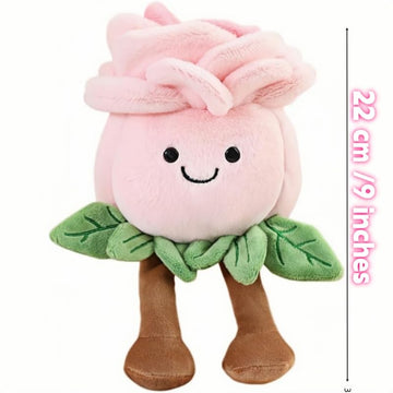 XIGUI 9 inch Rose Plush Toys Pillow Soft Plant Plush Toys for Boys and Girls Plushies for Kids A Birthday Present, a