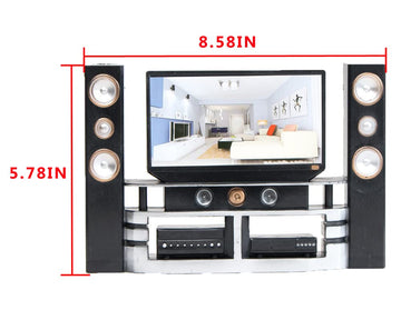 E-TING Miniature Dollhouse Furniture Accessories Playset for 11.5-12 inches Dolls (Hi-Fi TV Cabinet Set)