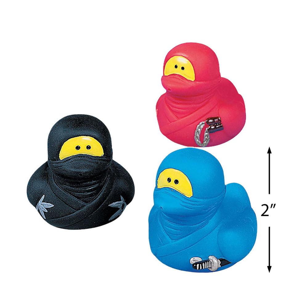 Ninja Rubber Ducks, Duckies, 12 Pieces, Birthday Parties, Karate School, Treasure Chest Supplies