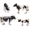 BLAPNK 4 Pcs Realistic Farm Cow Animals Model Figure Toy Set, Barn Farm Cow Family Figurines Collection Playset Preschool Science Educational Learn