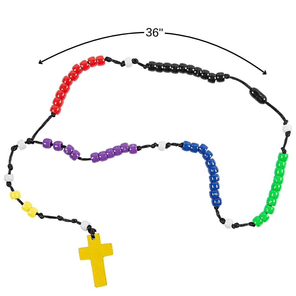 Colors of Faith Rosary Craft Kit - Makes 12 - Sunday School Crafts for Kids and Fun Home Activities