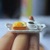 SXFSE Dollhouse Decoration Accessories, 1:12 Dollhouse Miniature Scene Model Breakfast Butter Bread Coffee Egg Set
