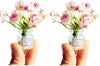 2Pcs Miniature Flowers in Vase Set - 1:6 Scale Dollhouse Décor with Realistic Details, Tiny Floral Arrangements for Micro Landscape, Train Platform