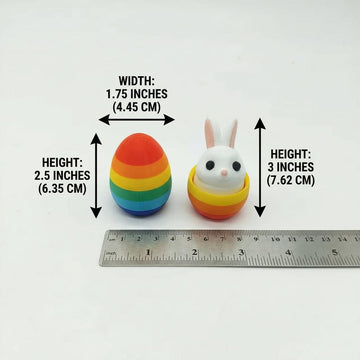 Easter Bunny Pop-Up Fidget Toy, 3D Printed Press Action Sensory Toy, 7cm Portable Stress Relief Toy for Adults & Teens, Easter Themed Desk Decor