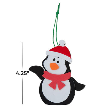 Christmas Penguin Foam Christmas Ornament Craft Kit - Makes 12 - Holiday Crafts for Kids and Fun Home Activities