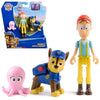 Dog Patrol Figure Pack, Chase and Captain Turbot with Baby Octopus Figure, Kids Toys for Boys and Girls 3 Years Old