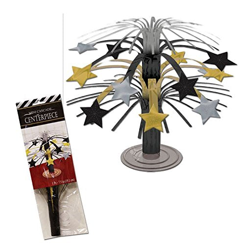 Stunning Hollywood Mini Cascade Centerpieces - 7.5" (1 Pc.) | Eye-Catching Decorations for Star-Studded Events | Perfect for Table Arrangements