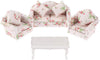 Dollhouse Furniture Set 3 Pcs 1:12 Dollhouse Miniature Wooden Sofa Cushions Armchair Pillow Kit Dolls House Furniture Couch with 1 Pc Dollhouse